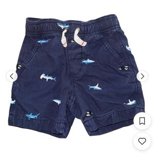 Hanna Andersson Navy Shark Print Kids Shorts